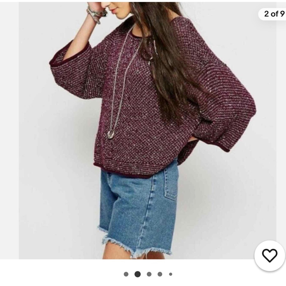Free People, Under Your Spell 3/4 Sleeve Oversized Sweater